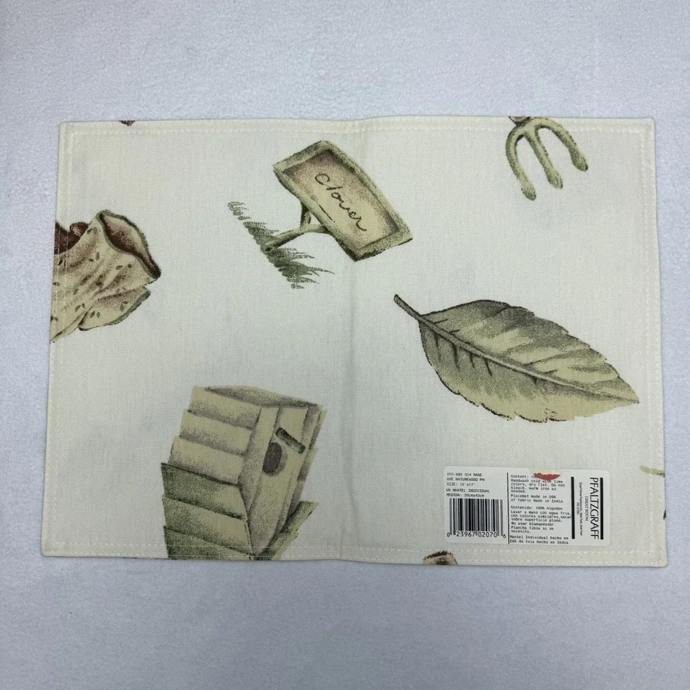 Pfaltzgraff Naturewood Placemats Set Of 4 Garden Leaves Birdhouse 12